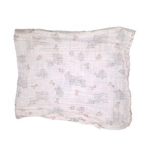 H&M Bunny Deer Baby Pink Muslin Lovey Security Blanket 22" X 22"